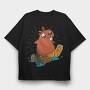 Surfing Beaver, Tricou Oversize Barbati (Unisex)