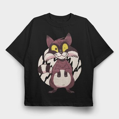 Racoon Cartoon, Tricou Oversize Barbati (Unisex)