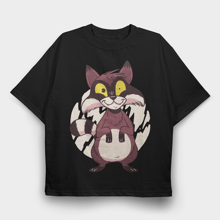 Racoon Cartoon, Tricou Oversize Barbati (Unisex)
