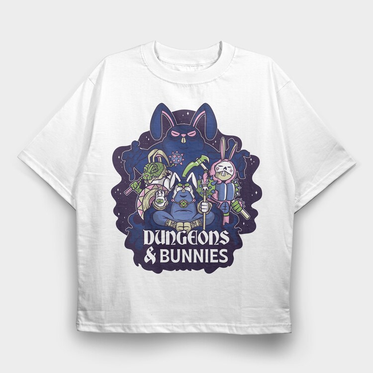 Dungeons And Rabbits, Tricou Oversize Barbati (Unisex)