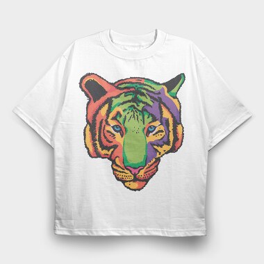 Colorful Tiger, Tricou Oversize Barbati (Unisex)