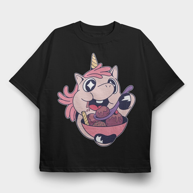 Unicorn Icecream, Tricou Oversize Barbati (Unisex)