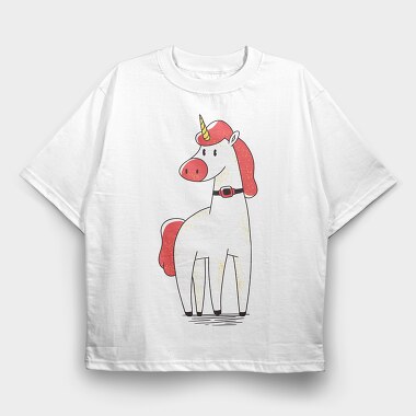 Unicorn, Tricou Oversize Barbati (Unisex)