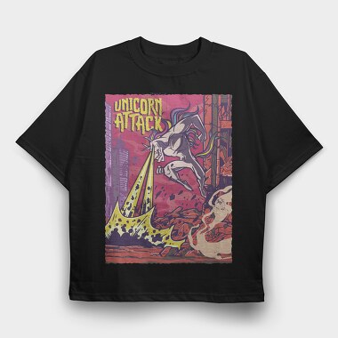 Unicorn Attack, Tricou Oversize Barbati (Unisex)