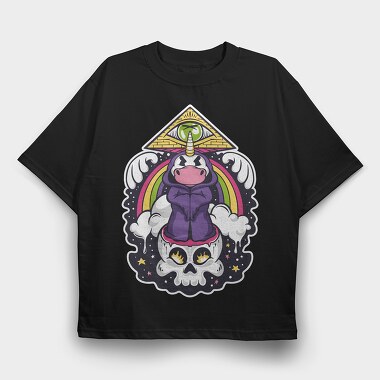 Unicorn Illuminatti, Tricou Oversize Barbati (Unisex)