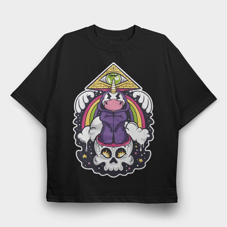Unicorn Illuminatti, Tricou Oversize Barbati (Unisex)