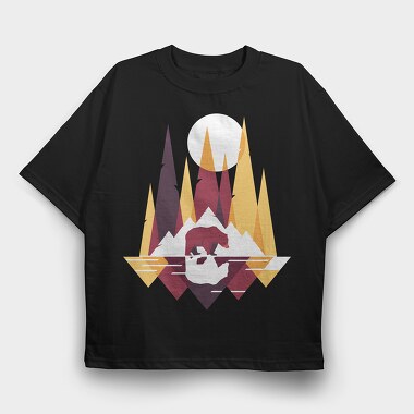 Bear Mountain Geometric, Tricou Oversize Barbati (Unisex)