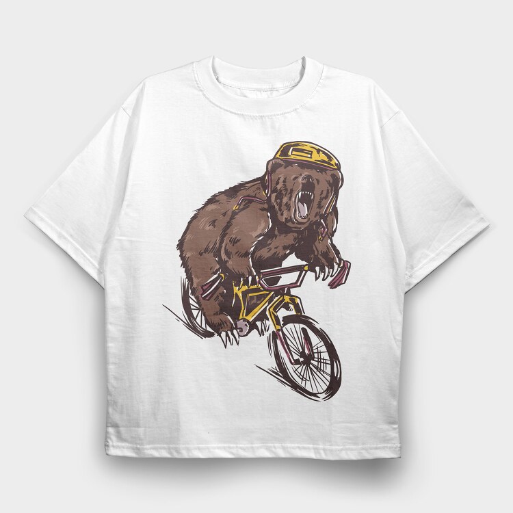Bear BMX Bike, Tricou Oversize Barbati (Unisex)