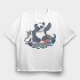 Panda Unicorn Dab, Tricou Oversize Barbati (Unisex)