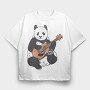 Guitar Panda, Tricou Oversize Barbati (Unisex)