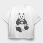 Panda Heart, Tricou Oversize Barbati (Unisex)