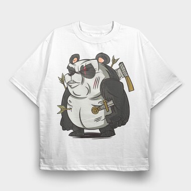 Panda Warrior, Tricou Oversize Barbati (Unisex)