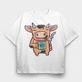 Cow Mug Coffee, Tricou Oversize Barbati (Unisex)
