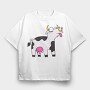 Crazy Cow, Tricou Oversize Barbati (Unisex)