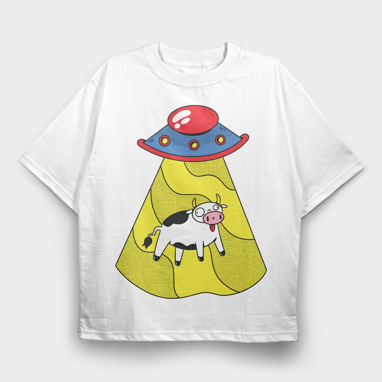 Alien Cow, Tricou Oversize Barbati (Unisex)