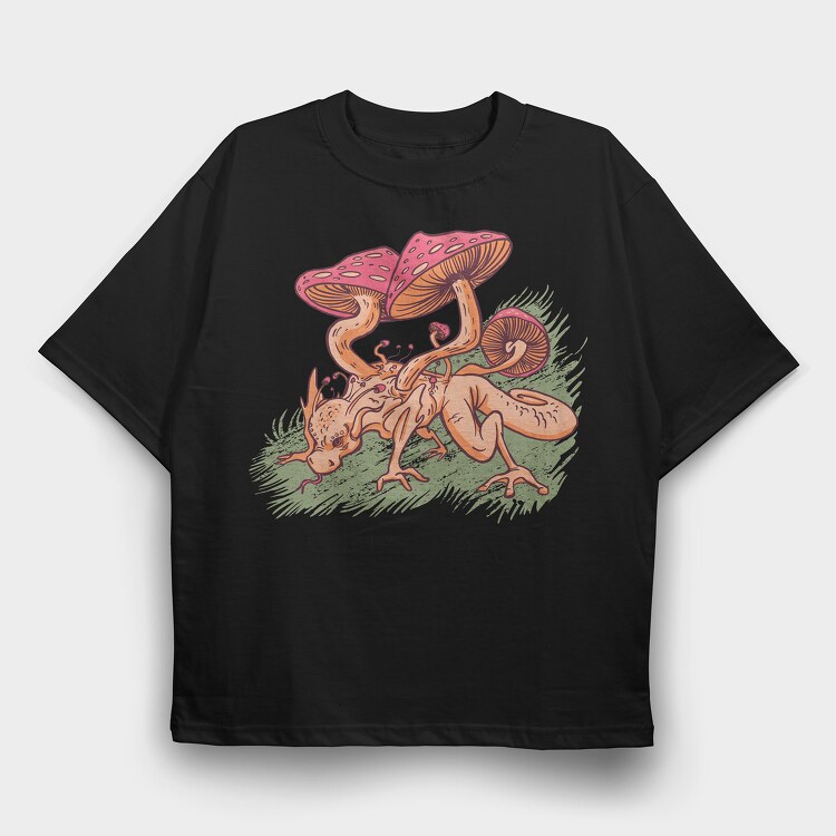 Mushroom Dragon, Tricou Oversize Barbati (Unisex)