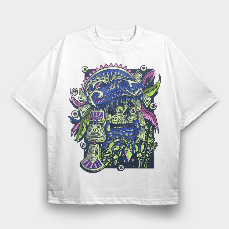 Prehispanic Warrior, Tricou Oversize Barbati (Unisex)