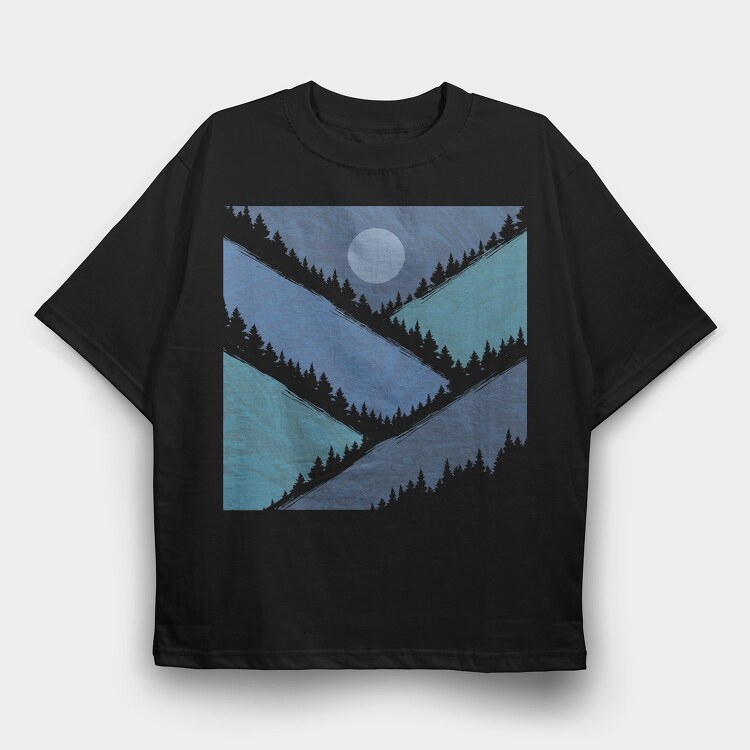 Geometric Mountains, Tricou Oversize Barbati (Unisex)