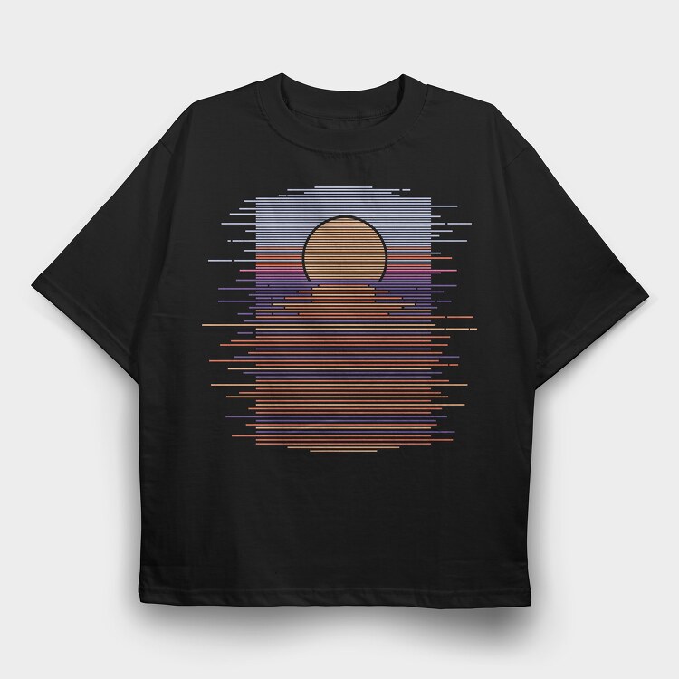 Landscape Sunset Tshirt, Tricou Oversize Barbati (Unisex)