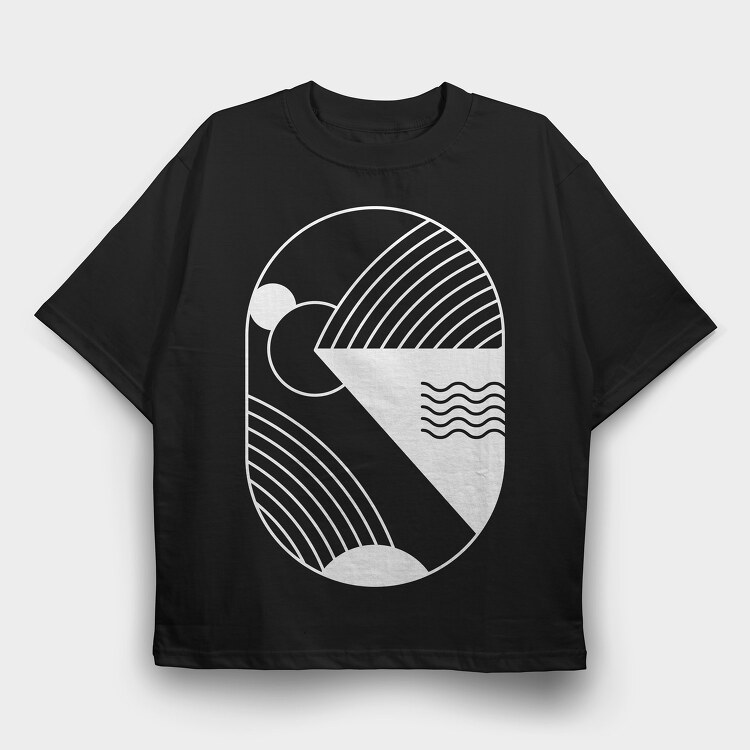 Minimal Geometric 2, Tricou Oversize Barbati (Unisex)