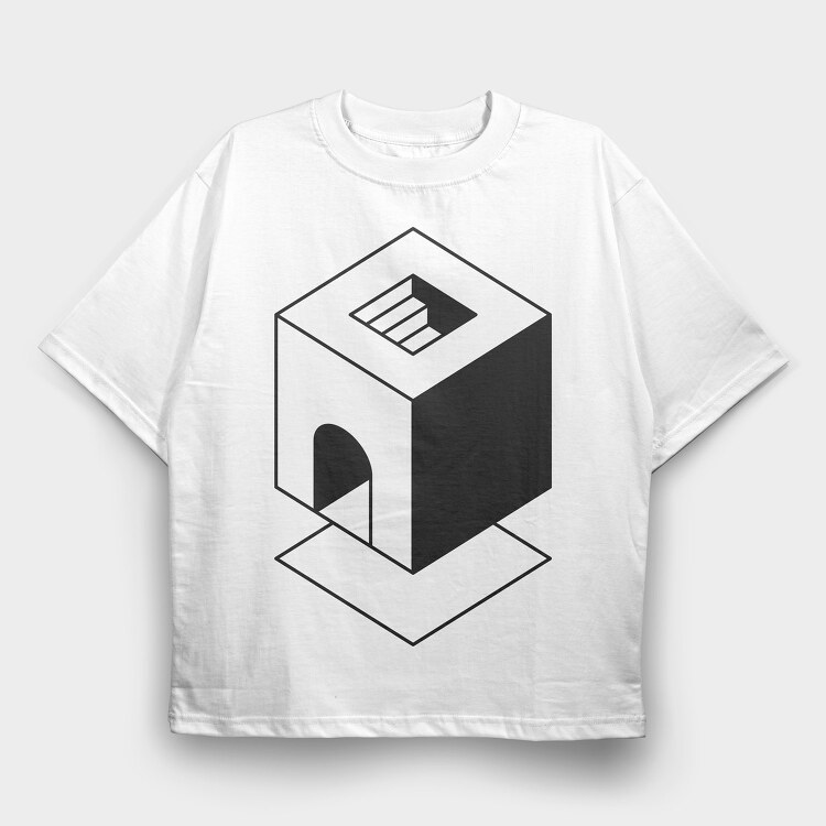 Minimal Geometric 5, Tricou Oversize Barbati (Unisex)