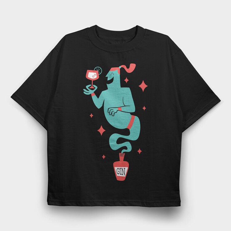 Gin Genie, Tricou Oversize Barbati (Unisex)