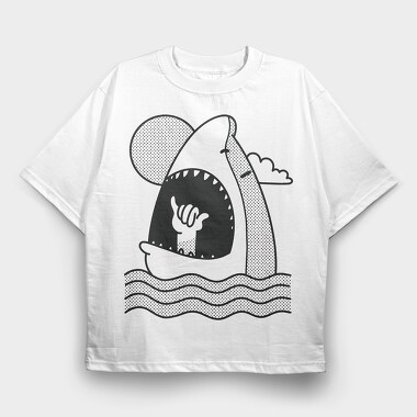 Shark Shaka, Tricou Oversize Barbati (Unisex)