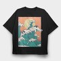 Waves Face, Tricou Oversize Barbati (Unisex)