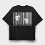 Hands On Barcode, Tricou Oversize Barbati (Unisex)