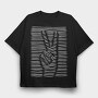 Peace Sign 3D, Tricou Oversize Barbati (Unisex)