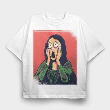 Mona Lisa Scream, Tricou Oversize Barbati (Unisex)