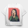 Mona Lisa Scream, Tricou Oversize Barbati (Unisex)
