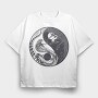 YingYang Crane Snake, Tricou Oversize Barbati (Unisex)