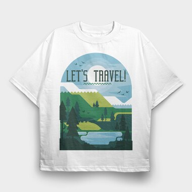 Let's Travel, Tricou Oversize Barbati (Unisex)