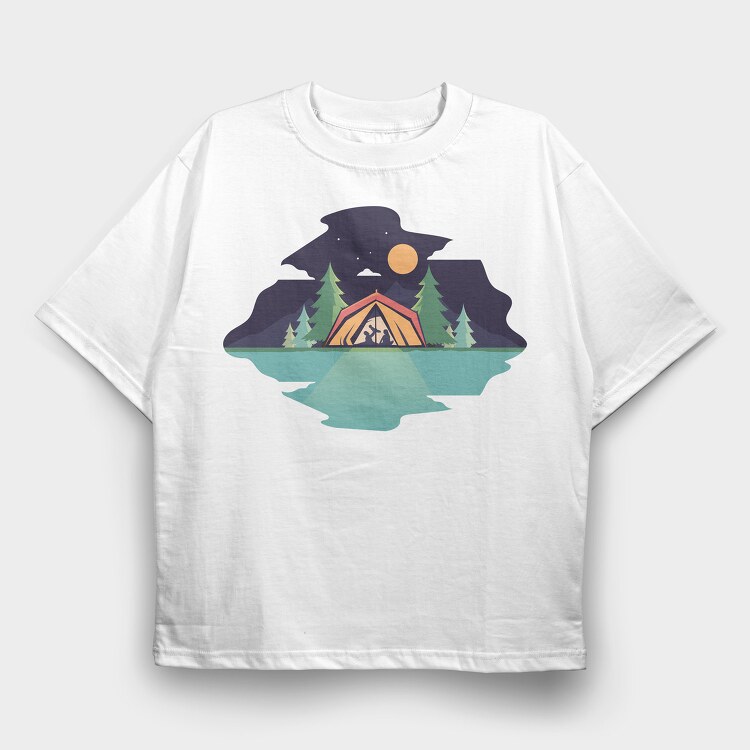 Camping Baby, Tricou Oversize Barbati (Unisex)