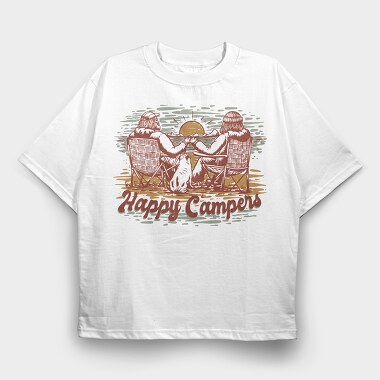 Happy Campers, Tricou Oversize Barbati (Unisex)