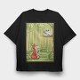 Cute Fox And Owl, Tricou Oversize Barbati (Unisex)