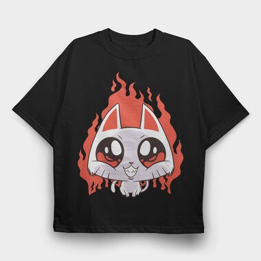 Devil Cat, Tricou Oversize Barbati (Unisex)