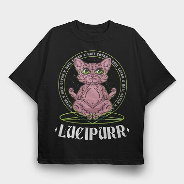 Cute Cat Satan, Tricou Oversize Barbati (Unisex)