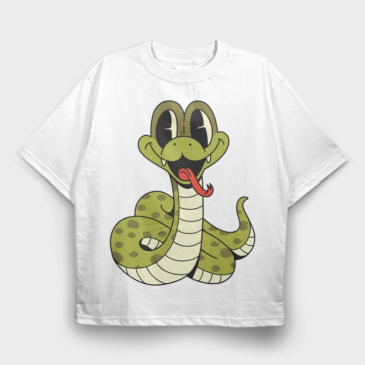Snake Cute, Tricou Oversize Barbati (Unisex)