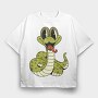 Snake Cute, Tricou Oversize Barbati (Unisex)