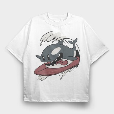 Surfing Orca, Tricou Oversize Barbati (Unisex)