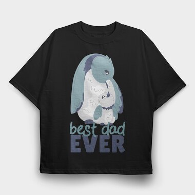 Best Dad Ever Penguin, Tricou Oversize Barbati (Unisex)