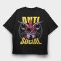 Anti Social Diabolic Girl, Tricou Oversize Barbati (Unisex)