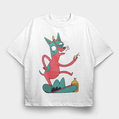 Drunk Chihuahua, Tricou Oversize Barbati (Unisex)