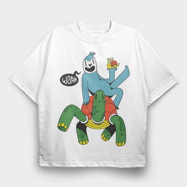 Sloth Turtle Snail, Tricou Oversize Barbati (Unisex)