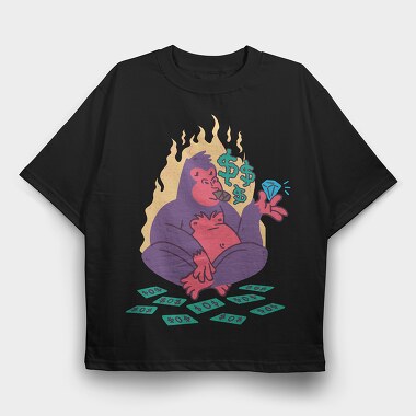 Pimp Gorilla, Tricou Oversize Barbati (Unisex)