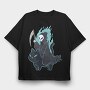 Reaper And Cat, Tricou Oversize Barbati (Unisex)