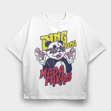 Ding Dong Panda T Shirt, Tricou Oversize Barbati (Unisex)