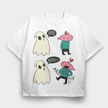 Boo Burpees, Tricou Oversize Barbati (Unisex)